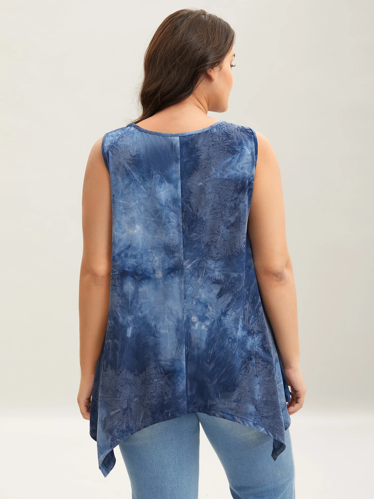 Tie-Dye Keyhole Long Tank Top sold by Bloomchic product image thumbnail 4
