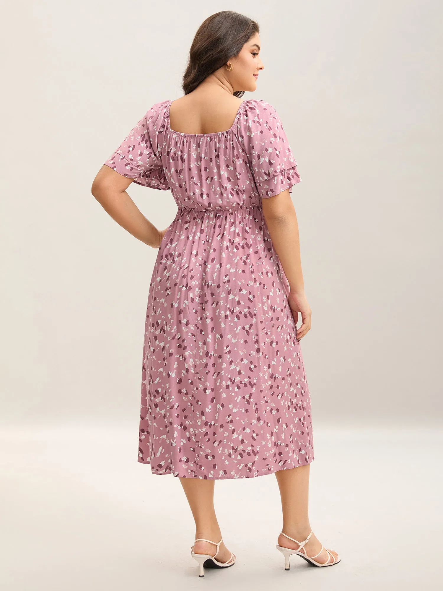 Floral Print Shirred Pockets Midi Dress sold by Bloomchic product image thumbnail 4