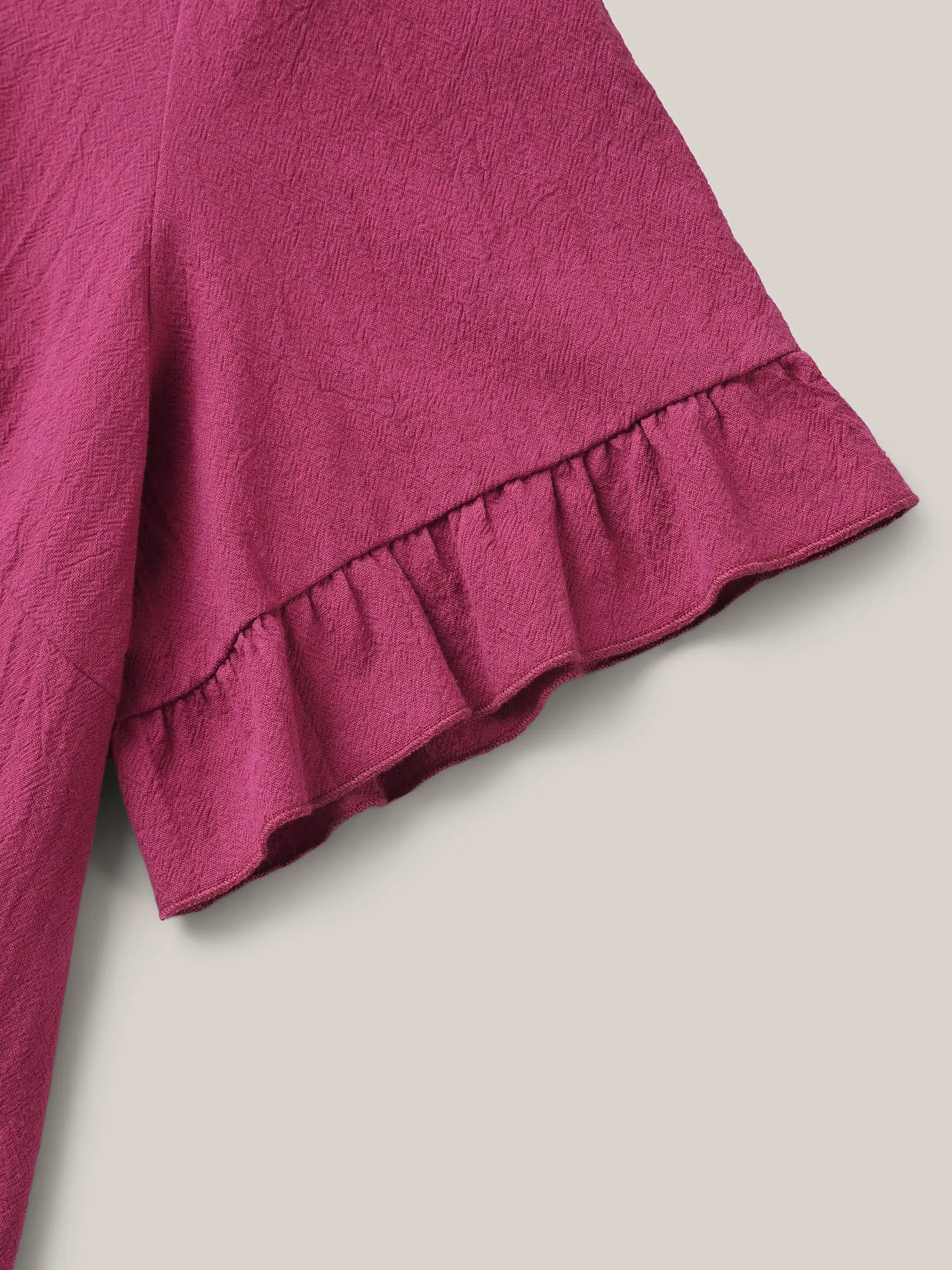 Pure Cotton Ruffled Curved Hem Blouse sold by Bloomchic product image thumbnail 5