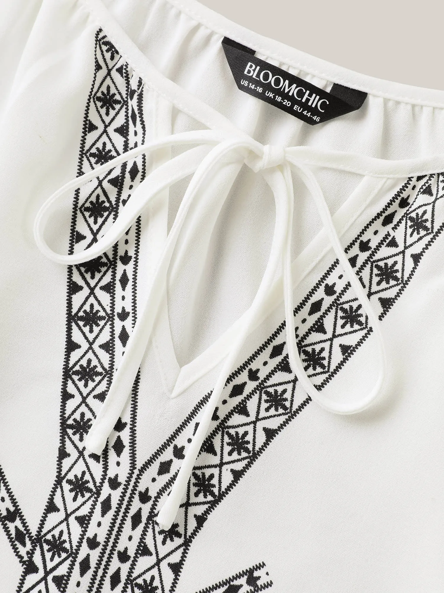 Boho Print Neck Tassels Shirt sold by Bloomchic product image thumbnail 5