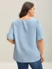 Textured Floral Embroidered Flared Sleeve Shirt sold by Bloomchic