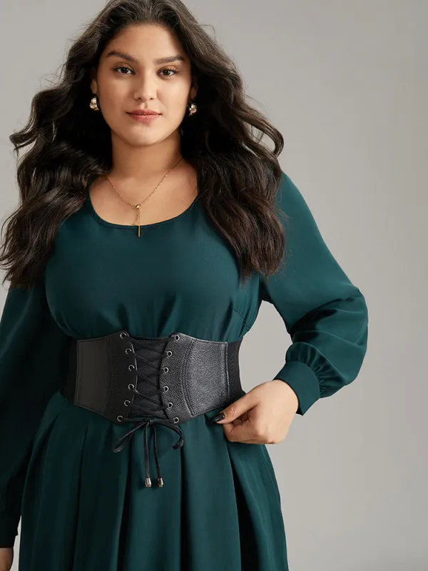 Crocodile Embossed Lace Up Belt sold by Bloomchic