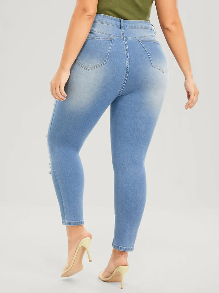 Skinny Very Stretchy High Rise Light Wash Sculpt Waist Jeans sold by Bloomchic product image thumbnail 5