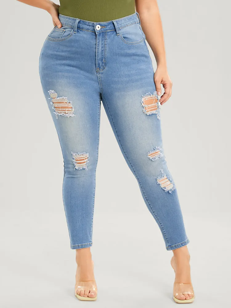 Skinny Very Stretchy High Rise Light Wash Sculpt Waist Jeans sold by Bloomchic product image thumbnail 3