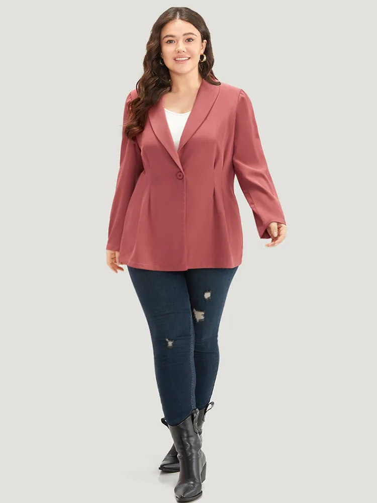 Plain Twill Lapel Collar Plicated Detail Blazer sold by Bloomchic product image thumbnail 5