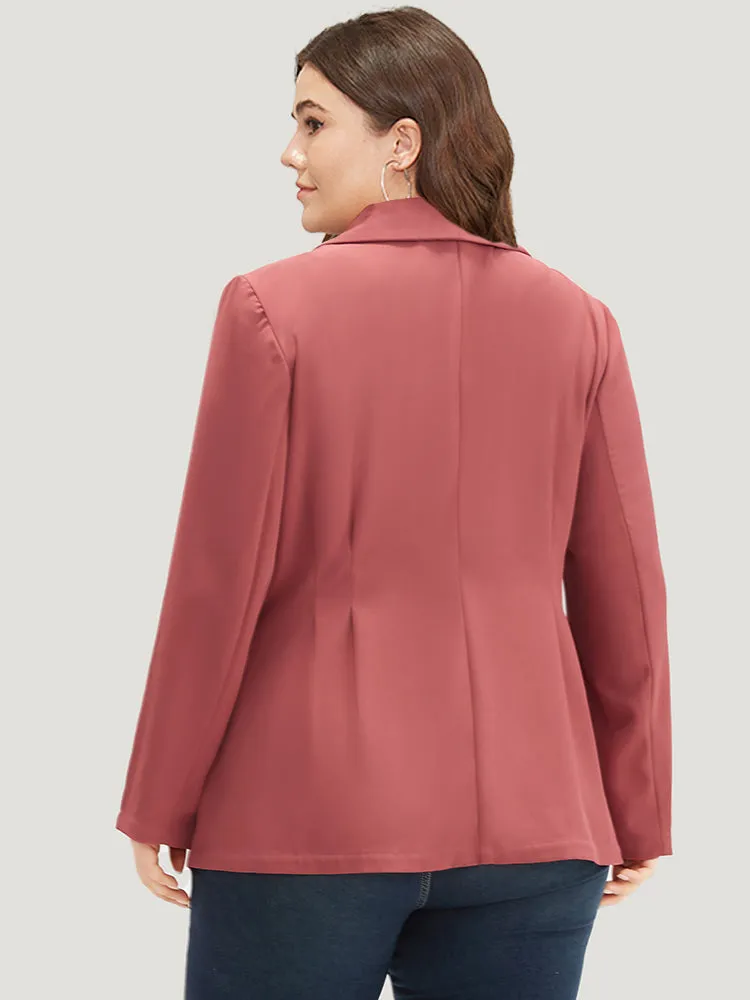 Plain Twill Lapel Collar Plicated Detail Blazer sold by Bloomchic product image thumbnail 3