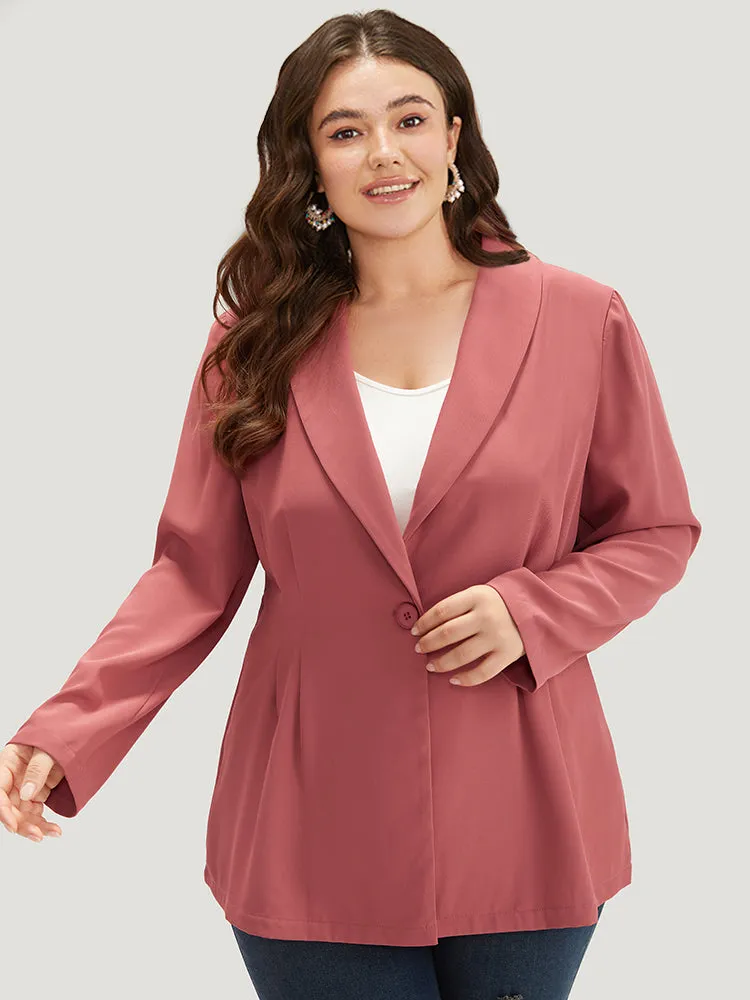 Plain Twill Lapel Collar Plicated Detail Blazer sold by Bloomchic product image thumbnail 4