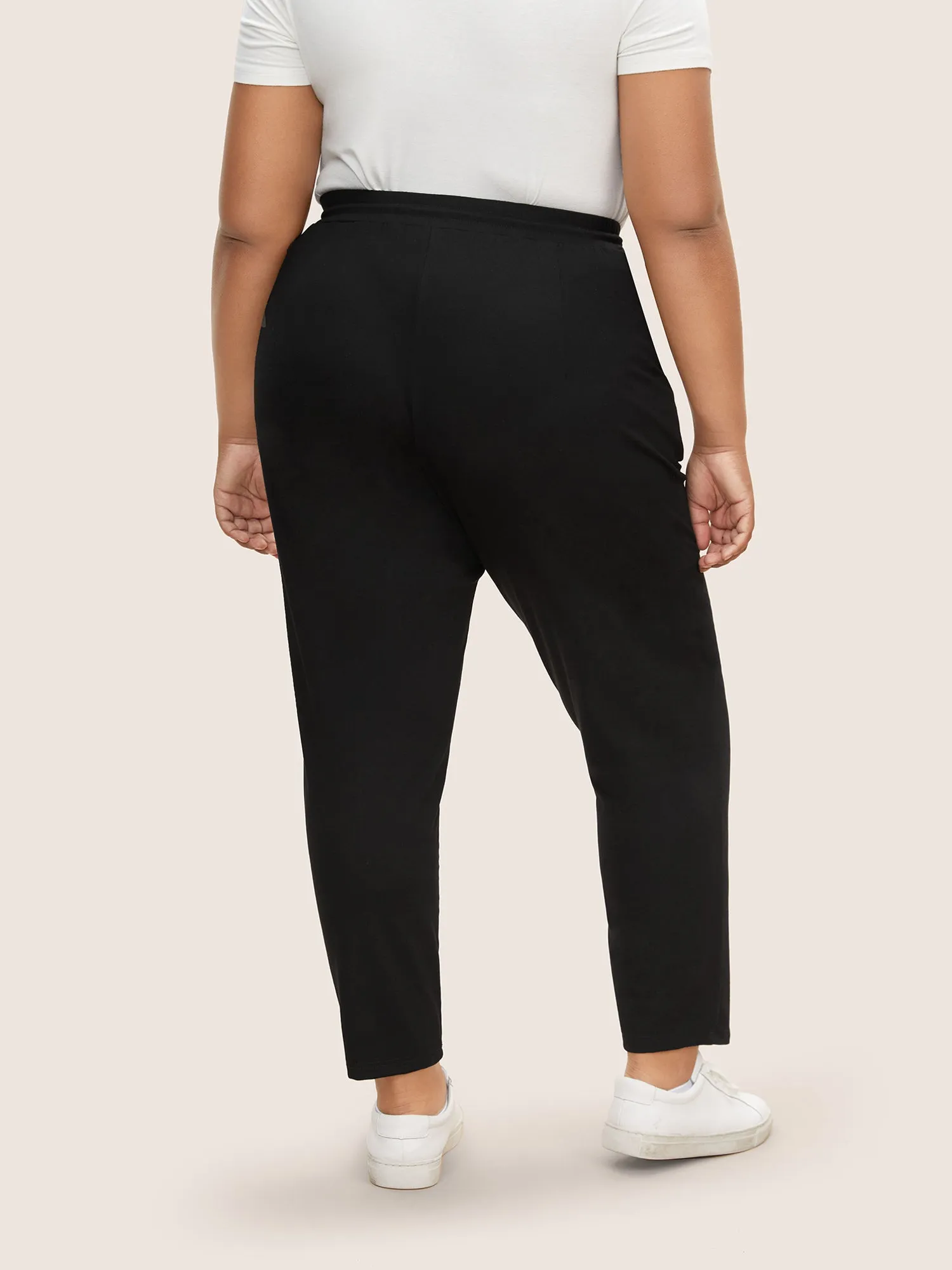 Plain Drawstring Waist Tapered Pants sold by Bloomchic product image thumbnail 2