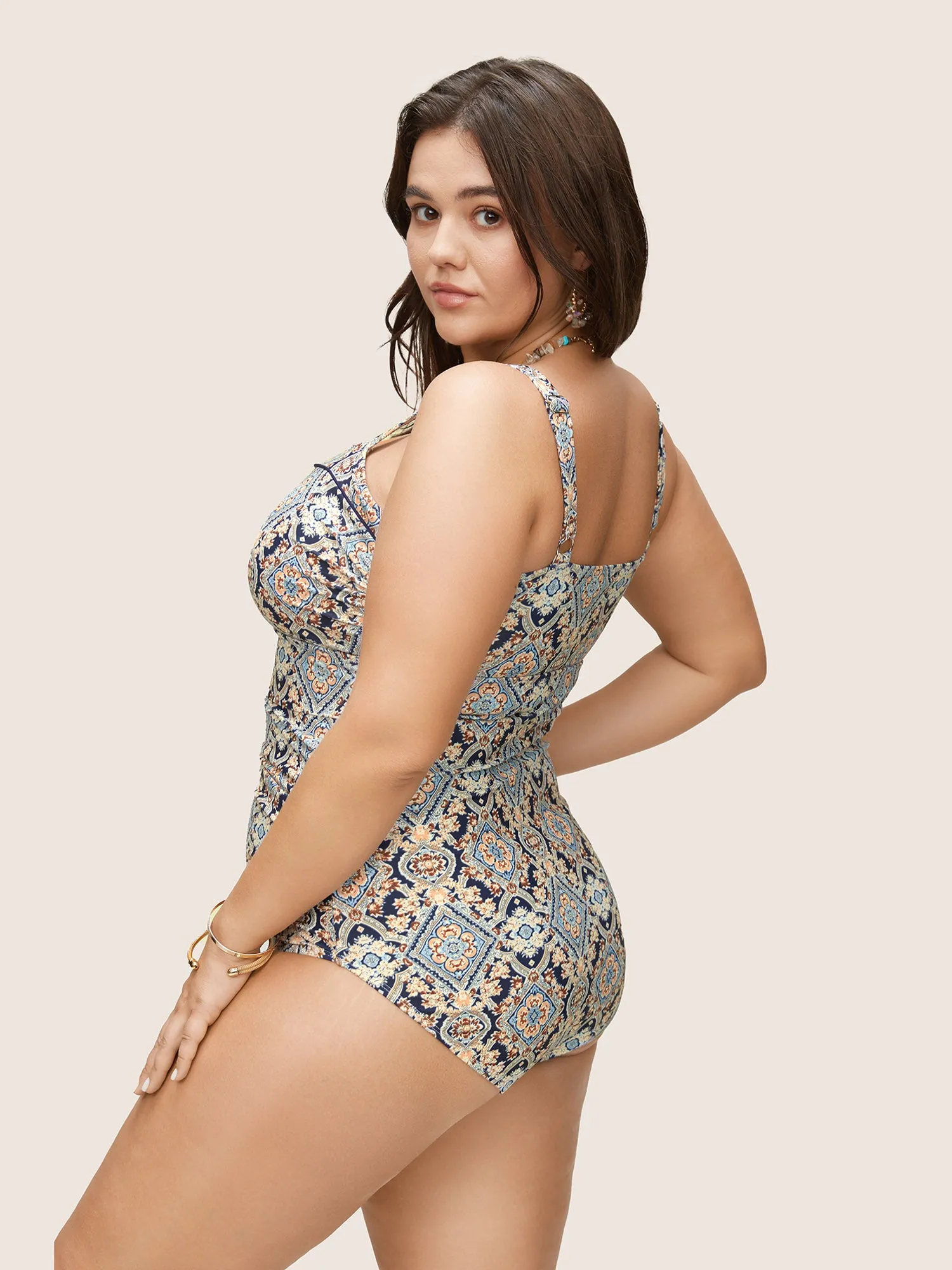 Bandana Print Ruched Cami One Piece Swimsuit sold by Bloomchic product image thumbnail 2