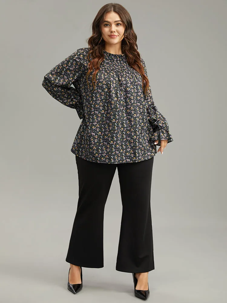 Ditsy Floral Stand Collar Pleated Blouse sold by Bloomchic product image thumbnail 4