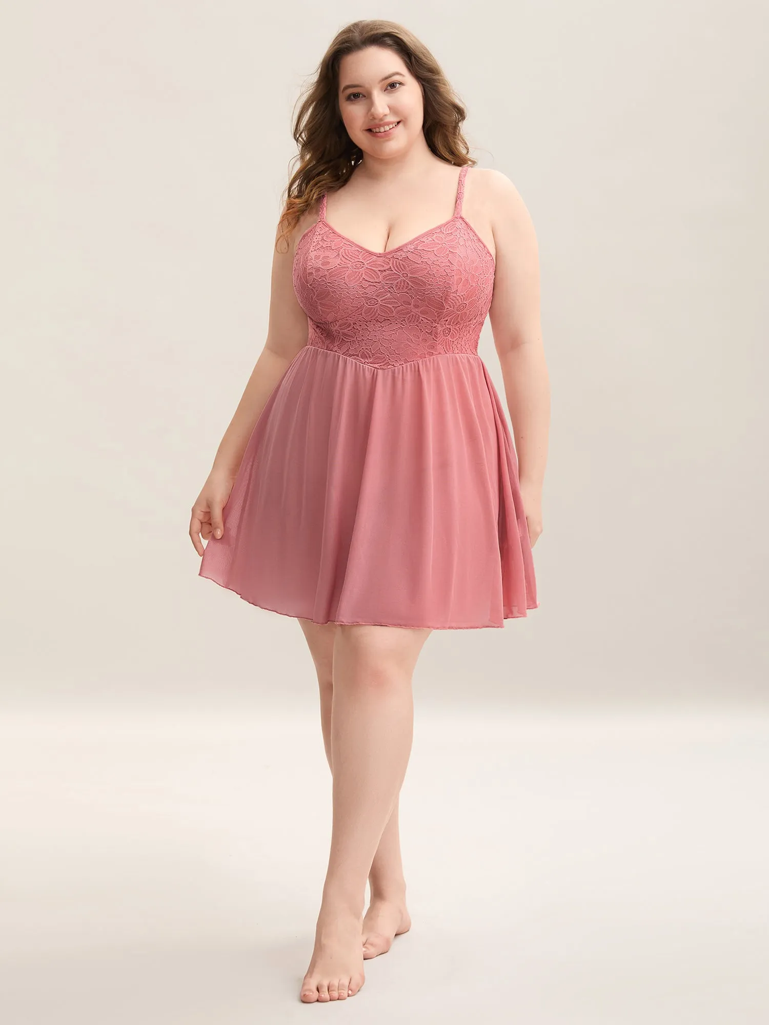 Sweet Lace Adjustable Sheer Sleep Dress sold by Bloomchic product image thumbnail 3