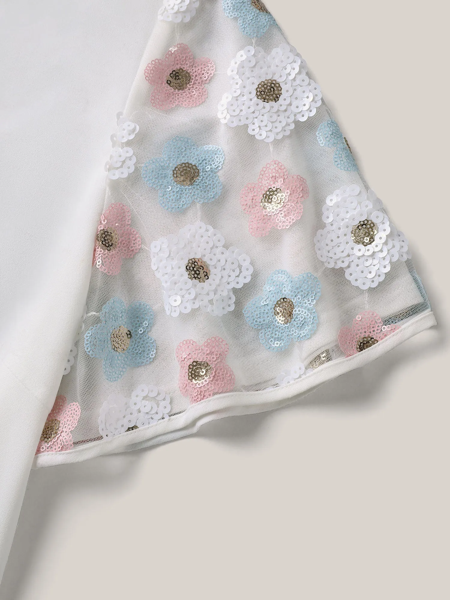 Crochet Flower Sleeve Spliced Blouse sold by Bloomchic product image thumbnail 5