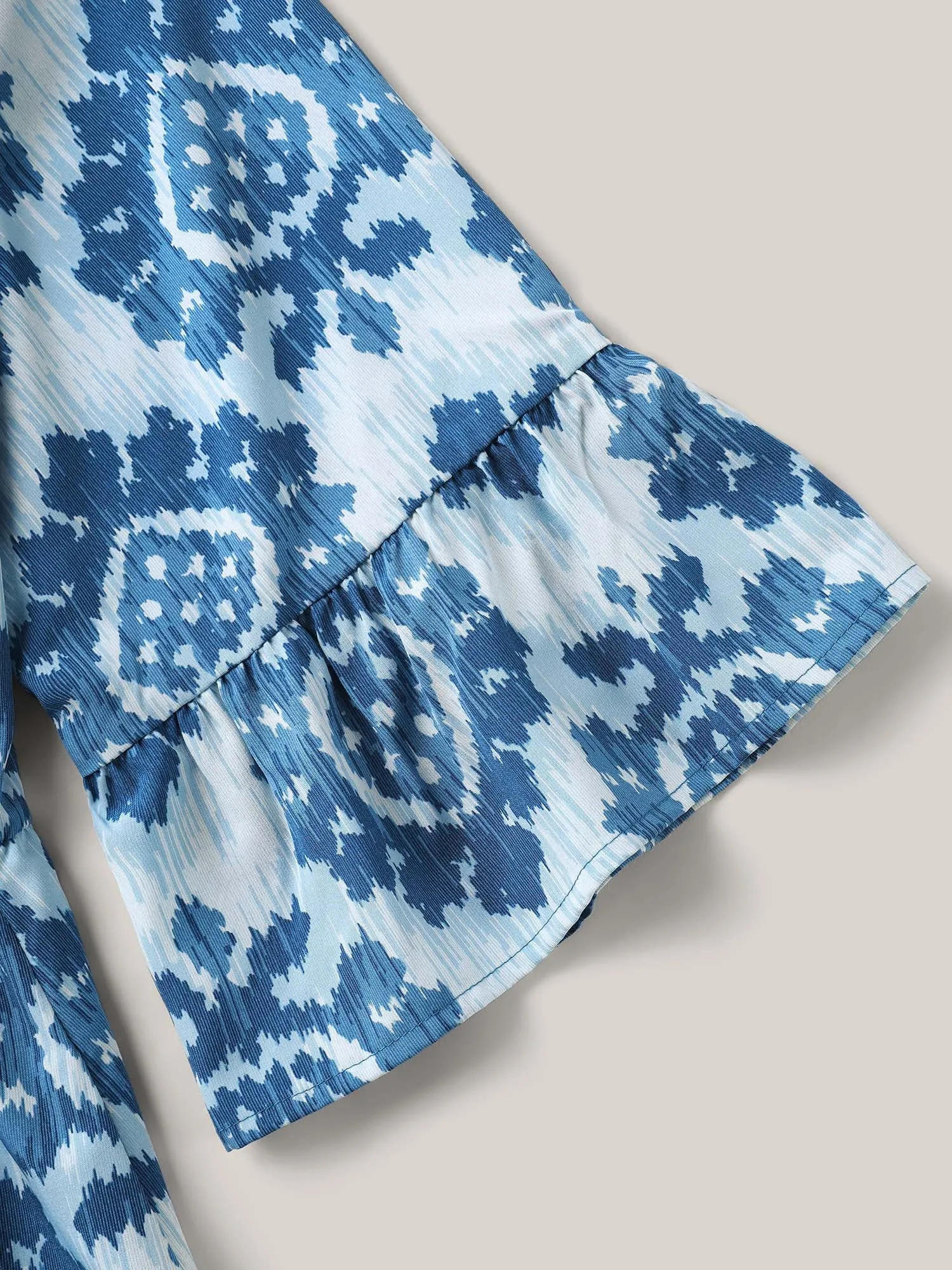 Damask Pattern Ruffle Sleeve Midi Dress sold by Bloomchic product image thumbnail 5