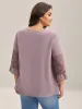 Toothpick Pleats Lace Neck Tie Blouse sold by Bloomchic