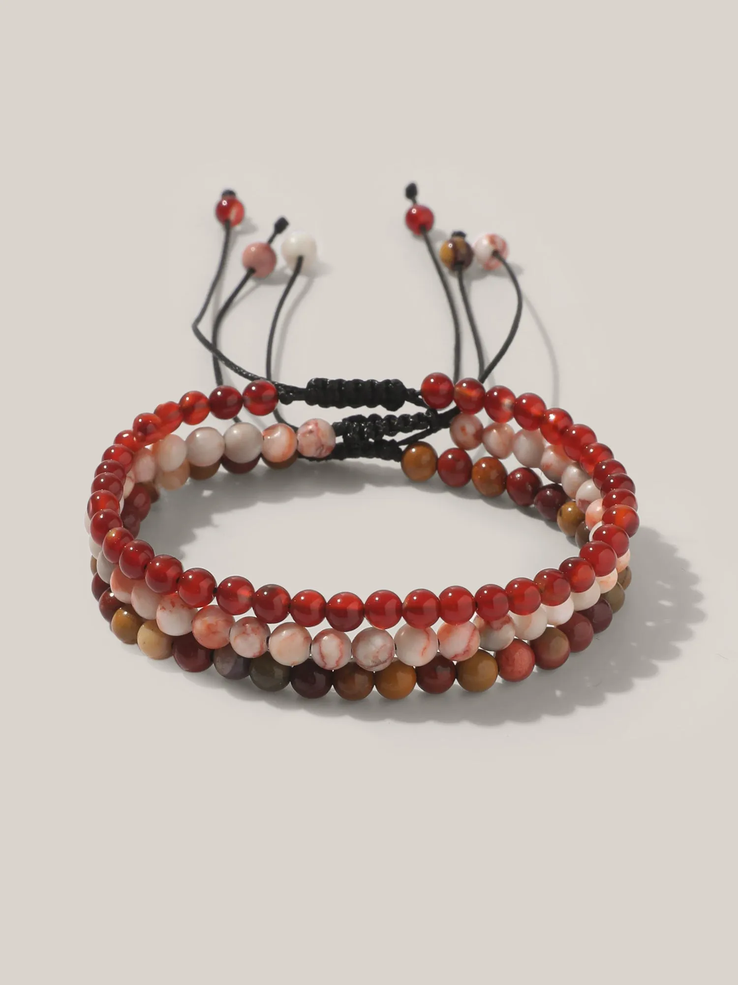 Natural Stones Layered Tied Bracelet sold by Bloomchic