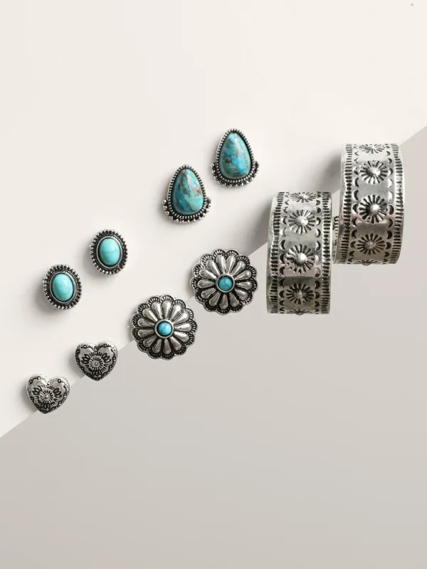 Turquoise Earrings Set sold by Bloomchic