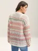 Color Block Cut-Out Ribbed Pullover sold by Bloomchic
