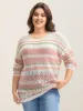 Color Block Cut-Out Ribbed Pullover sold by Bloomchic