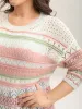 Color Block Cut-Out Ribbed Pullover sold by Bloomchic
