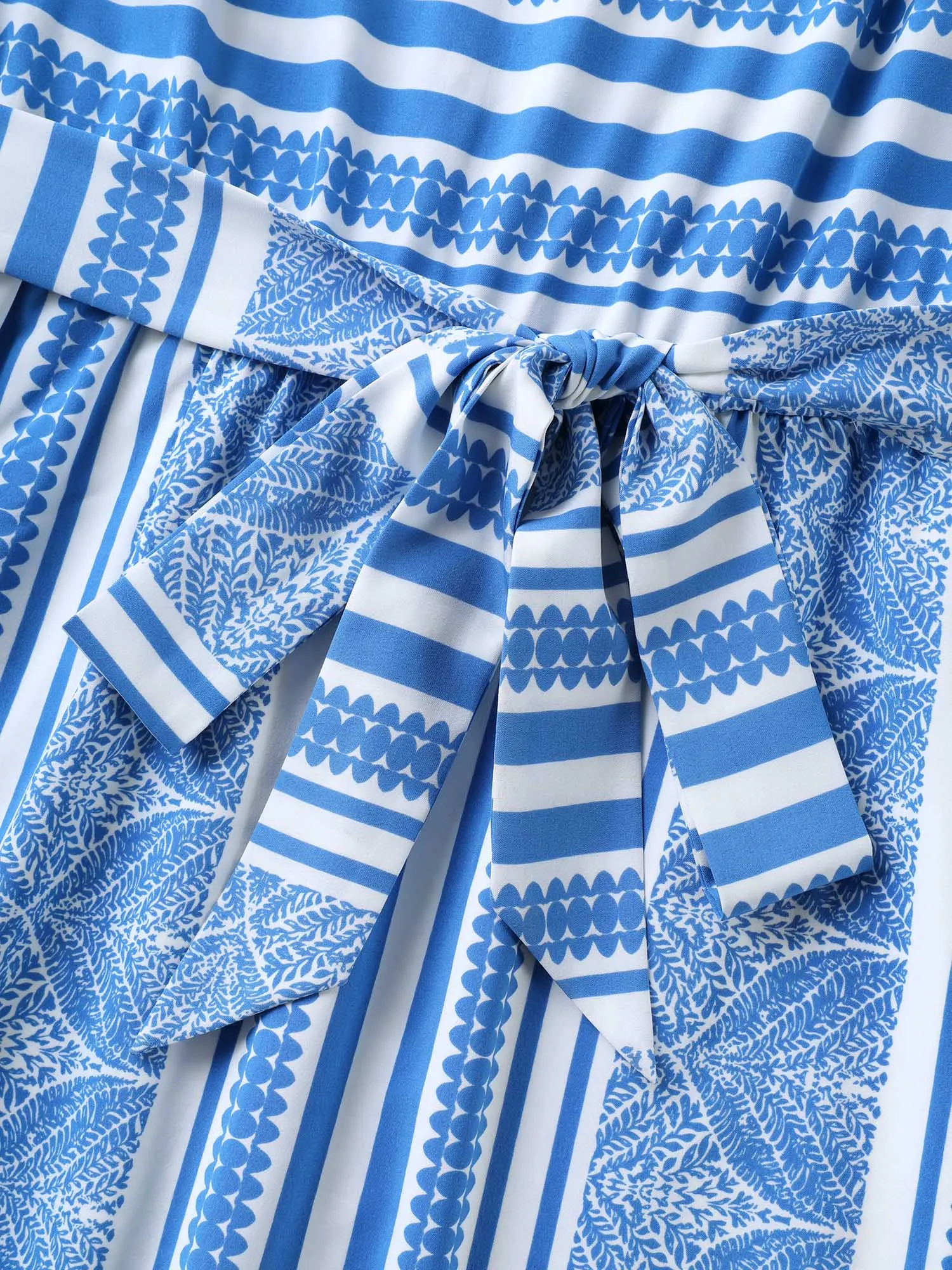 Nautical Stripes Belted Pockets Maxi Dress sold by Bloomchic product image thumbnail 5