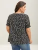 Ditsy Floral Print Curvy Hem Blouse sold by Bloomchic