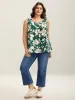 Silhouette Flower Print Tank Top sold by Bloomchic