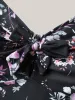 Floral Print Knotted One-Piece Swimsuit sold by Bloomchic