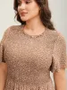 Shirred Polka Dots Pockets Midi Dress sold by Bloomchic