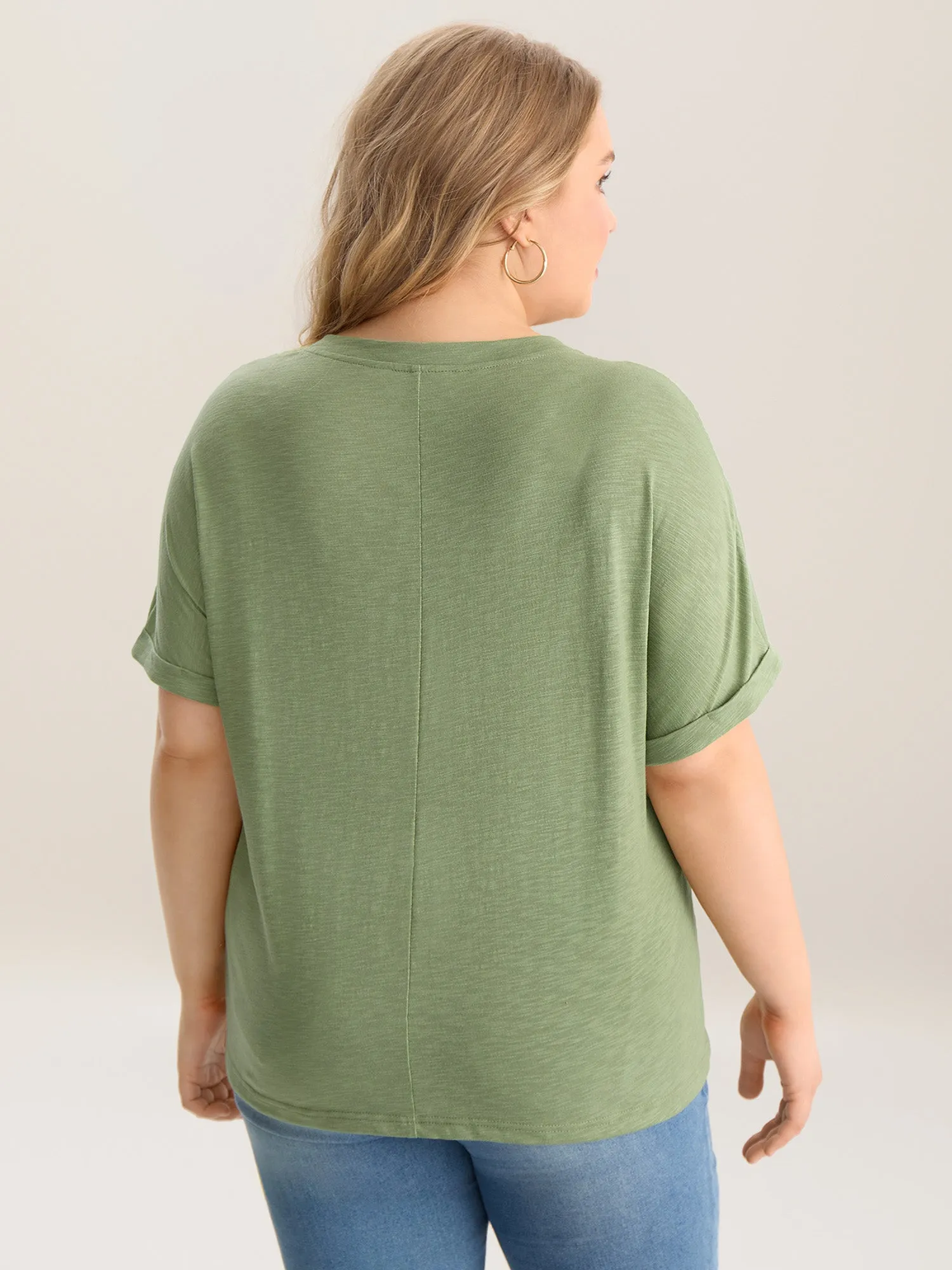 Bamboo Fabric Lace Trim Flowy T-Shirt sold by Bloomchic product image thumbnail 4