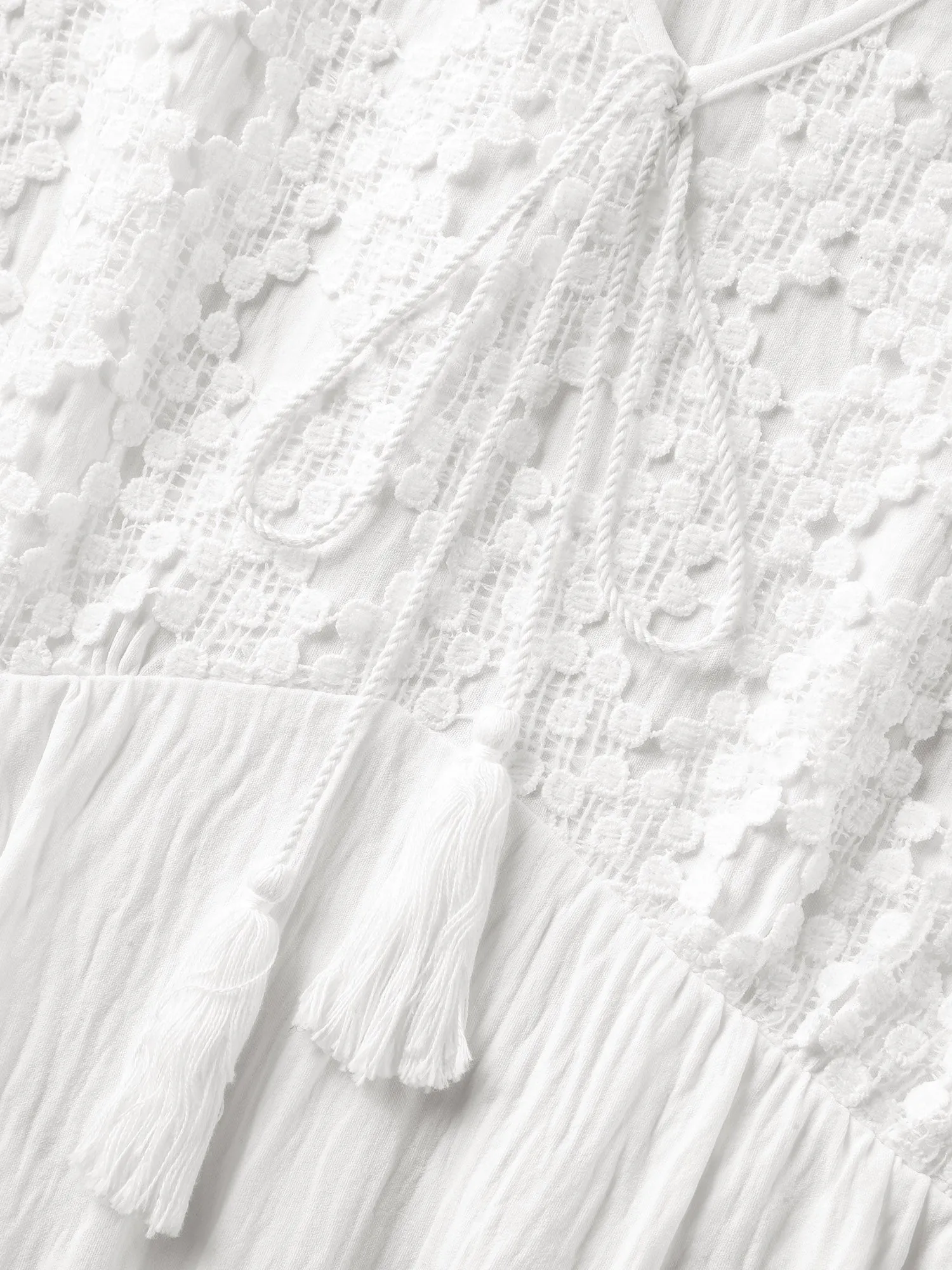 Sheer Lace Sleeve Pockets Flowy Midi Dress sold by Bloomchic product image thumbnail 5