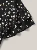 Leopard Dot Print Layered Sleeve Blouse sold by Bloomchic