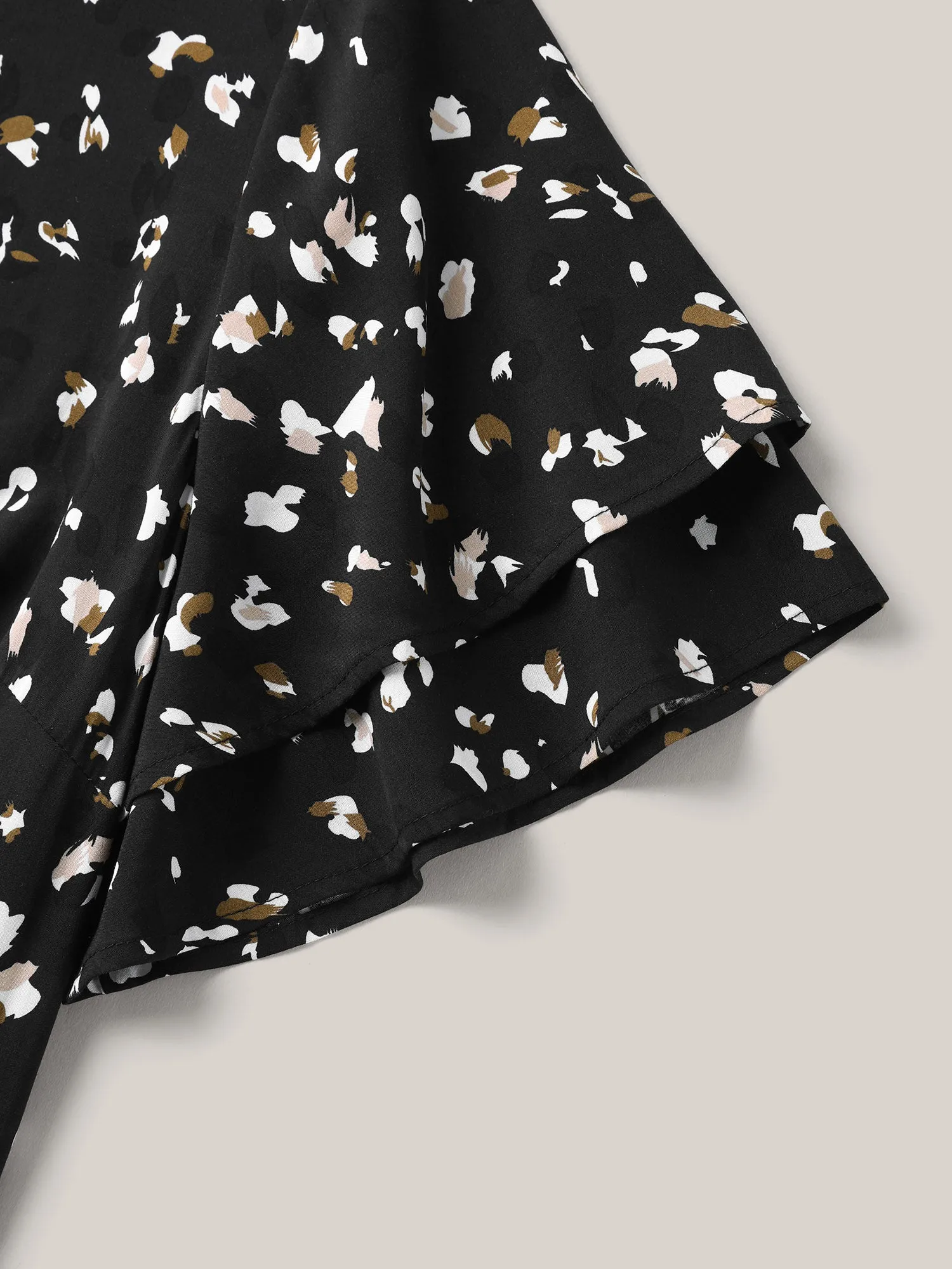 Leopard Dot Print Layered Sleeve Blouse sold by Bloomchic product image thumbnail 5