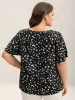 Leopard Dot Print Layered Sleeve Blouse sold by Bloomchic
