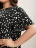 Leopard Dot Print Layered Sleeve Blouse sold by Bloomchic