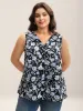 Floral Print Pleated Front Tank Top sold by Bloomchic