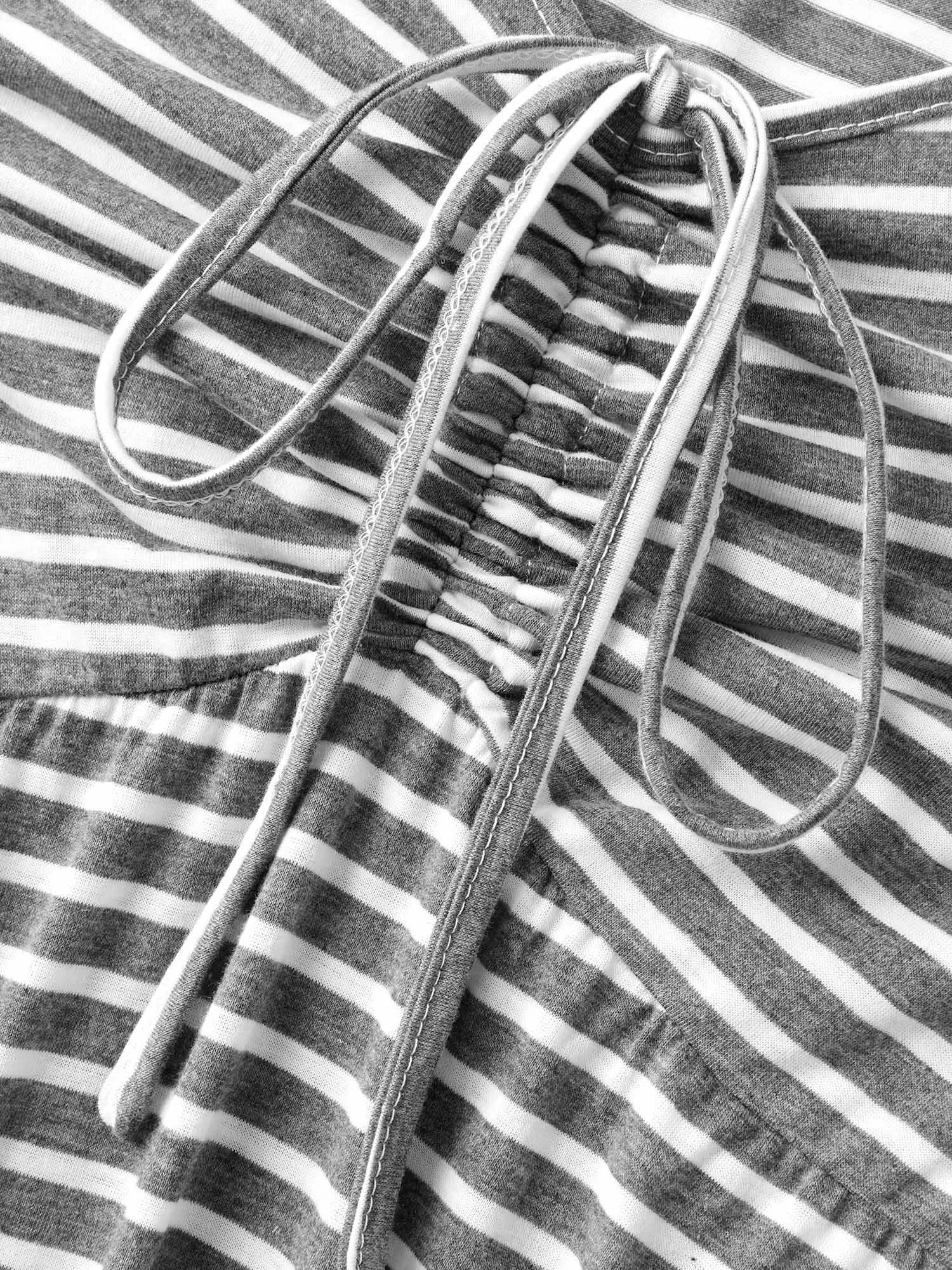 Gathered Front-Tie Pockets Midi Dress sold by Bloomchic product image thumbnail 5