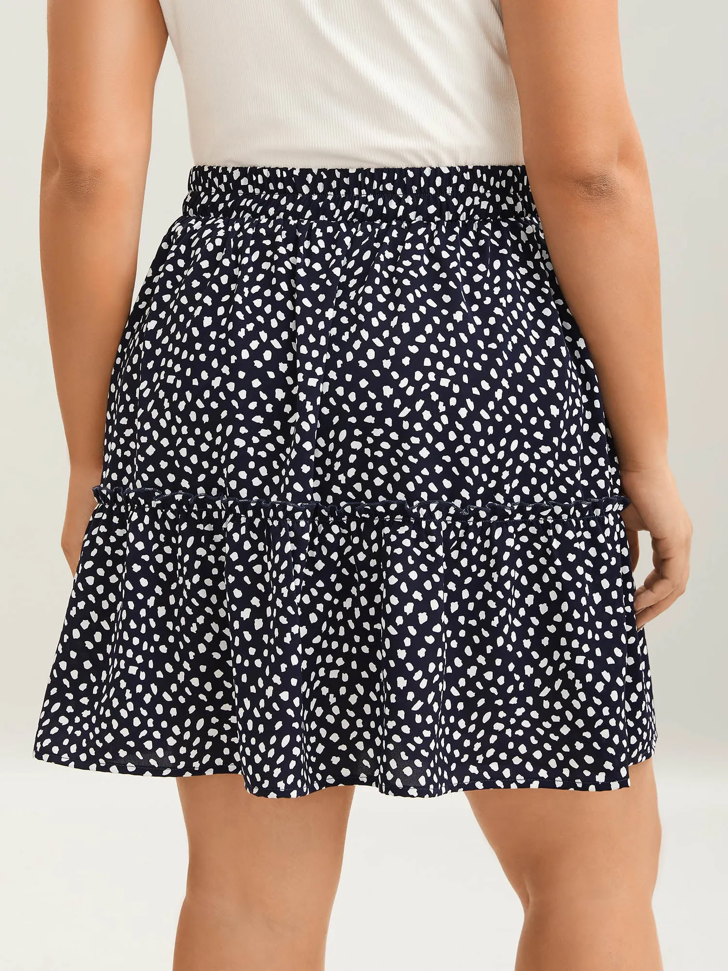 Polka Dot Print Tiered Mini Skirt sold by Bloomchic product image thumbnail 4