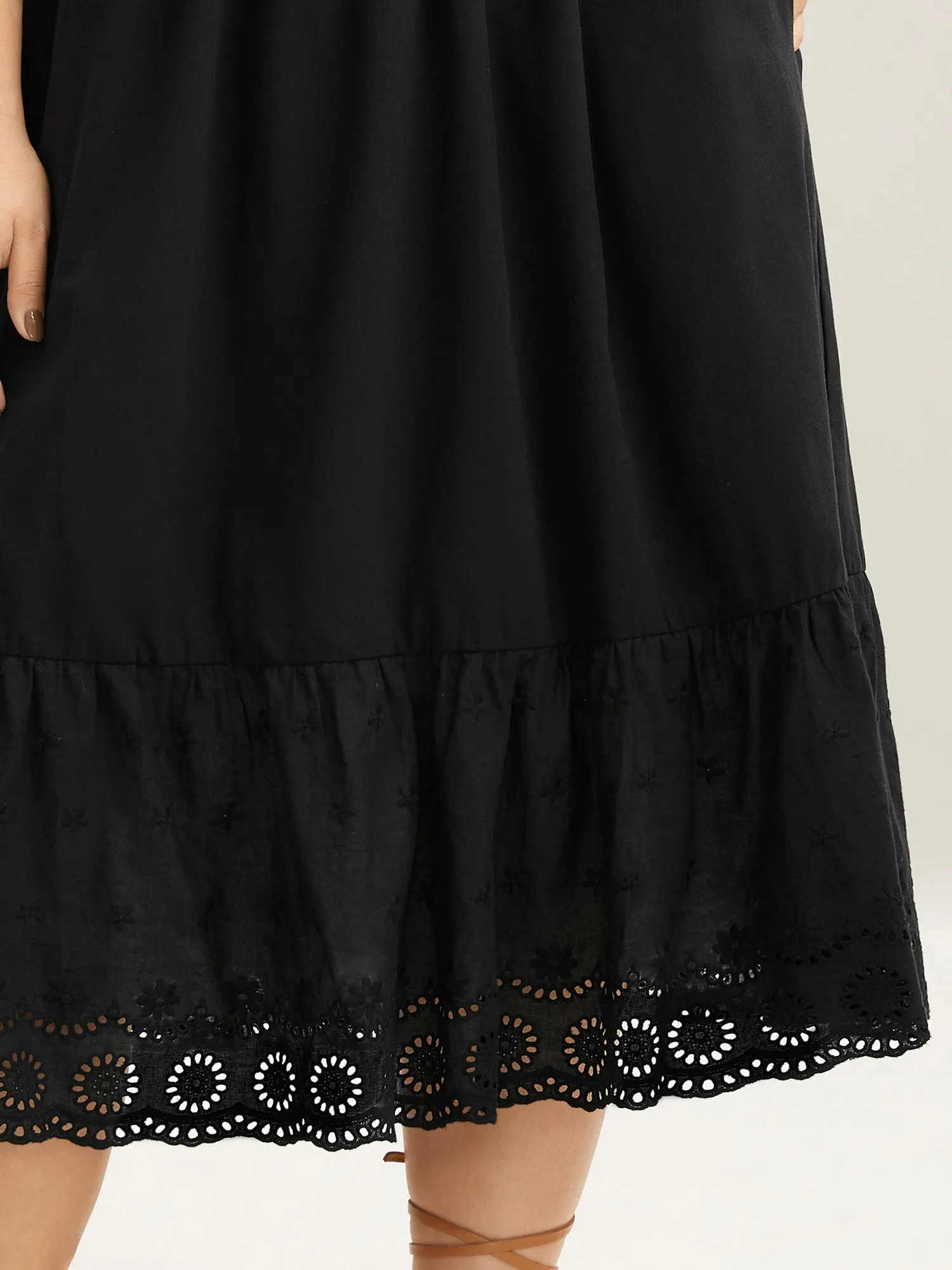 Cotton Embroidered Lace Tiered Hem Skirt sold by Bloomchic product image thumbnail 2