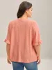 Eyelet Trim Ruffled Sleeve Knit Top sold by Bloomchic