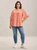 Eyelet Trim Ruffled Sleeve Knit Top sold by Bloomchic