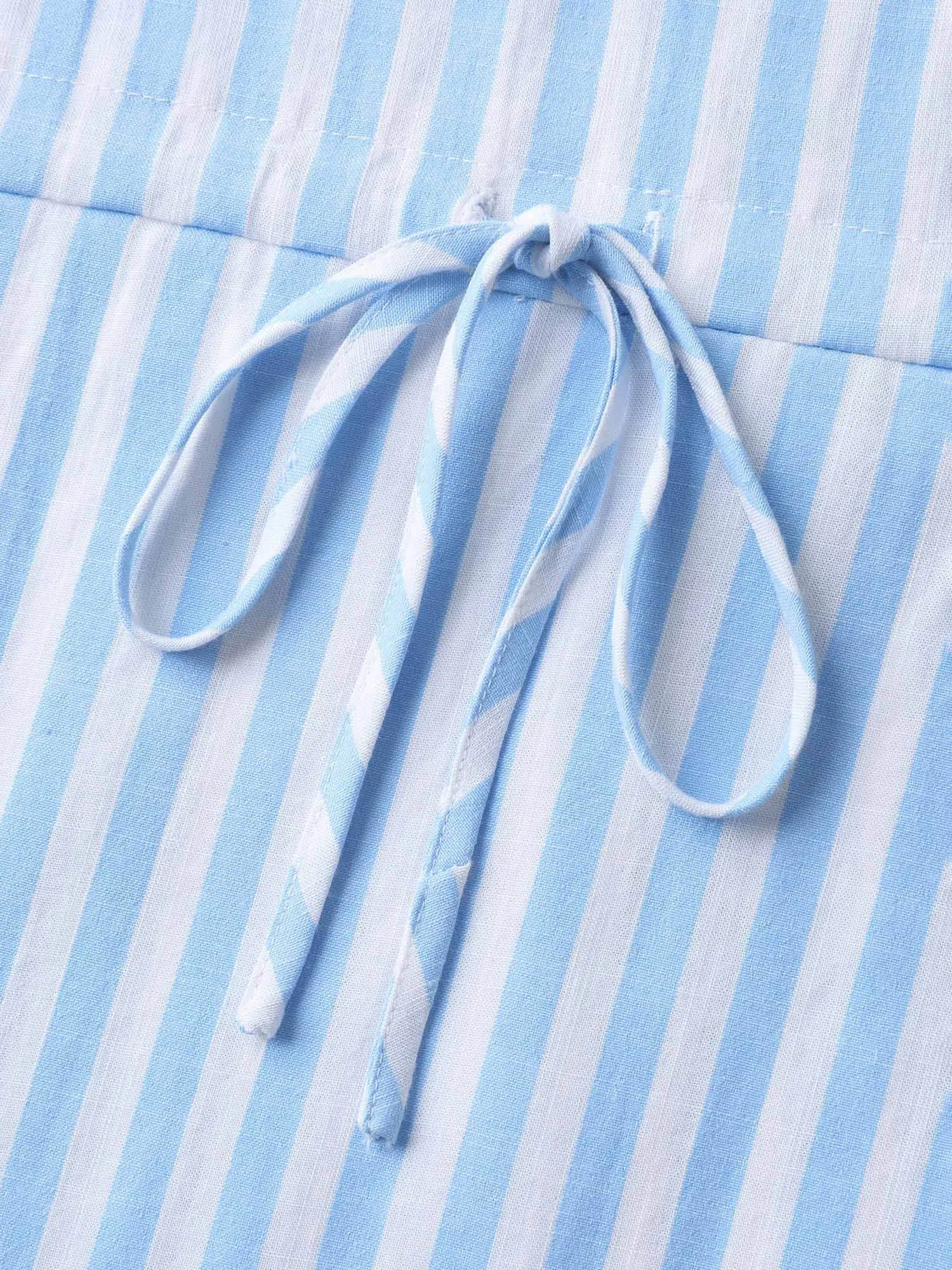 Cotton Linen Blend Striped Tied Blouse sold by Bloomchic product image thumbnail 5