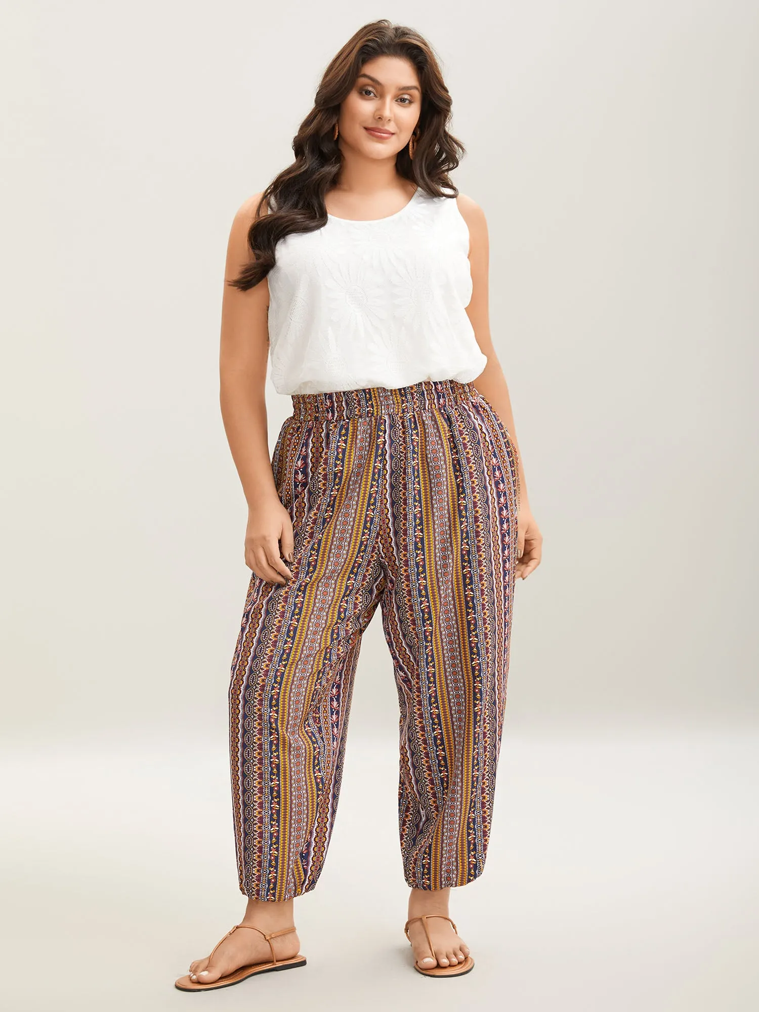 Boho Striped Split Jogger Pants sold by Bloomchic product image thumbnail 3
