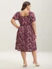 Stretchy Ruched Bust Floral Midi Dress sold by Bloomchic