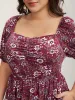 Stretchy Ruched Bust Floral Midi Dress sold by Bloomchic