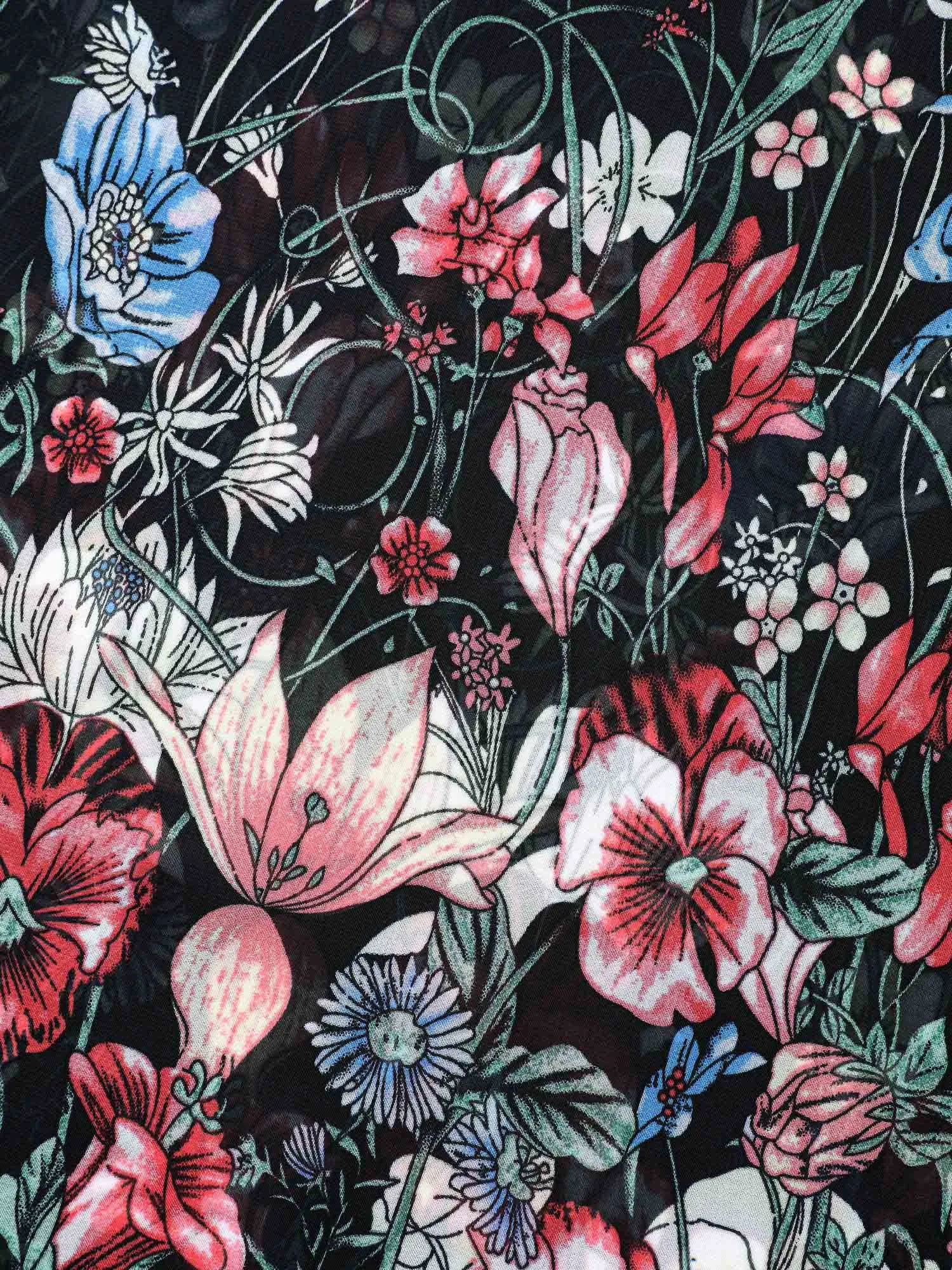 Floral Print Sheer Round Neck Blouse sold by Bloomchic product image thumbnail 5