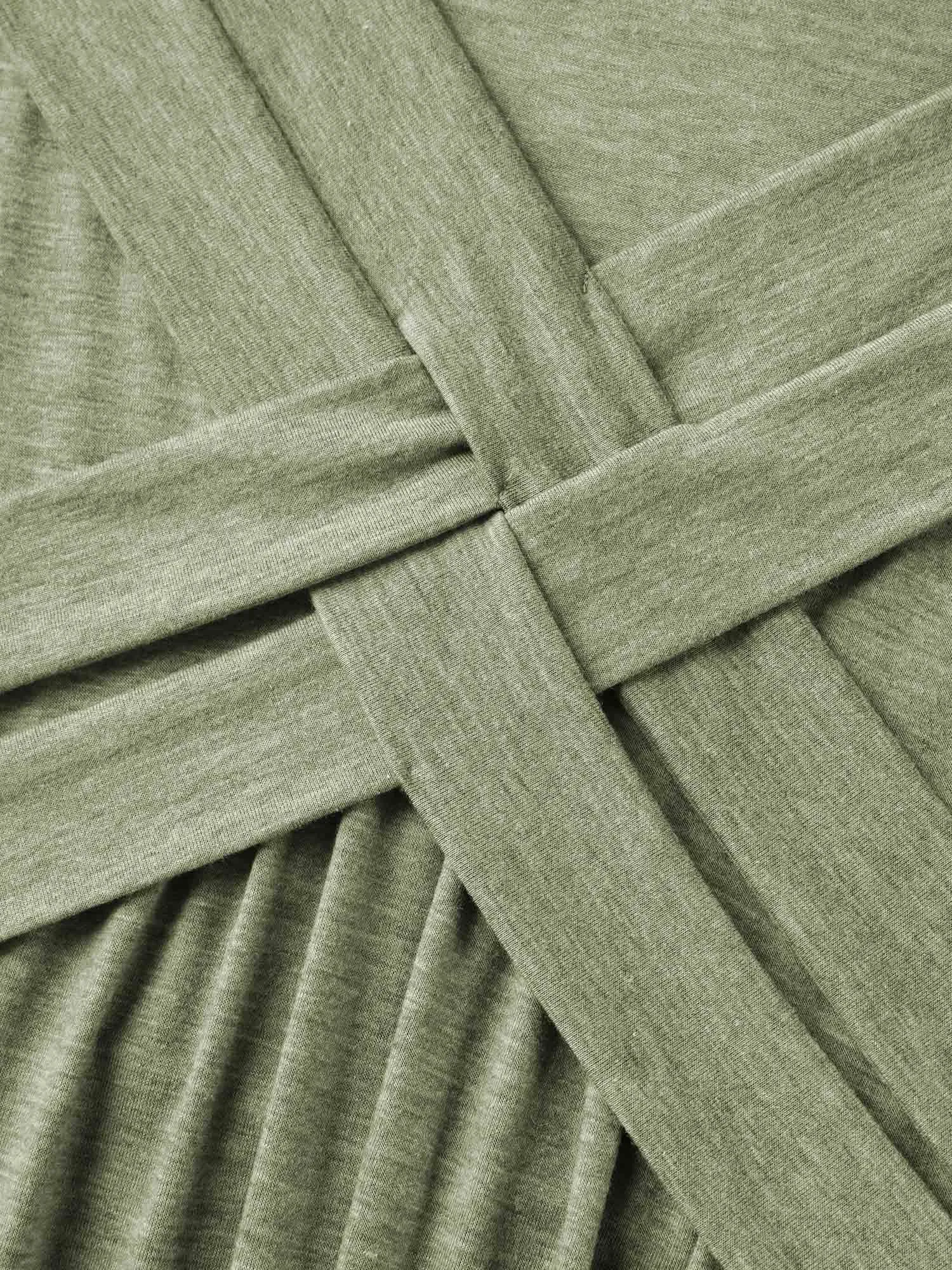 Crossover Bodice Stretchy Heather Midi Dress sold by Bloomchic product image thumbnail 5