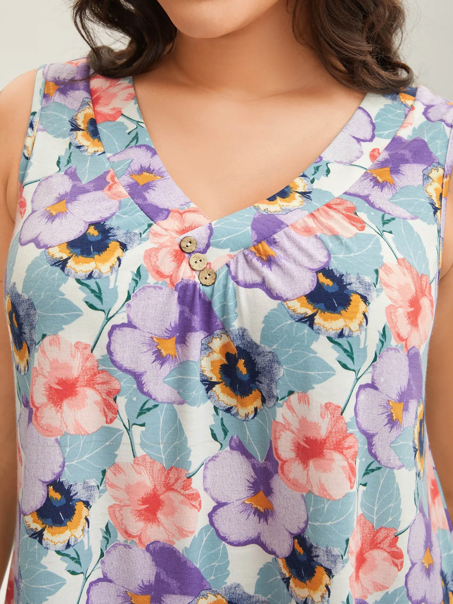 Spring Romance Pleated Front Tank Top sold by Bloomchic product image thumbnail 2