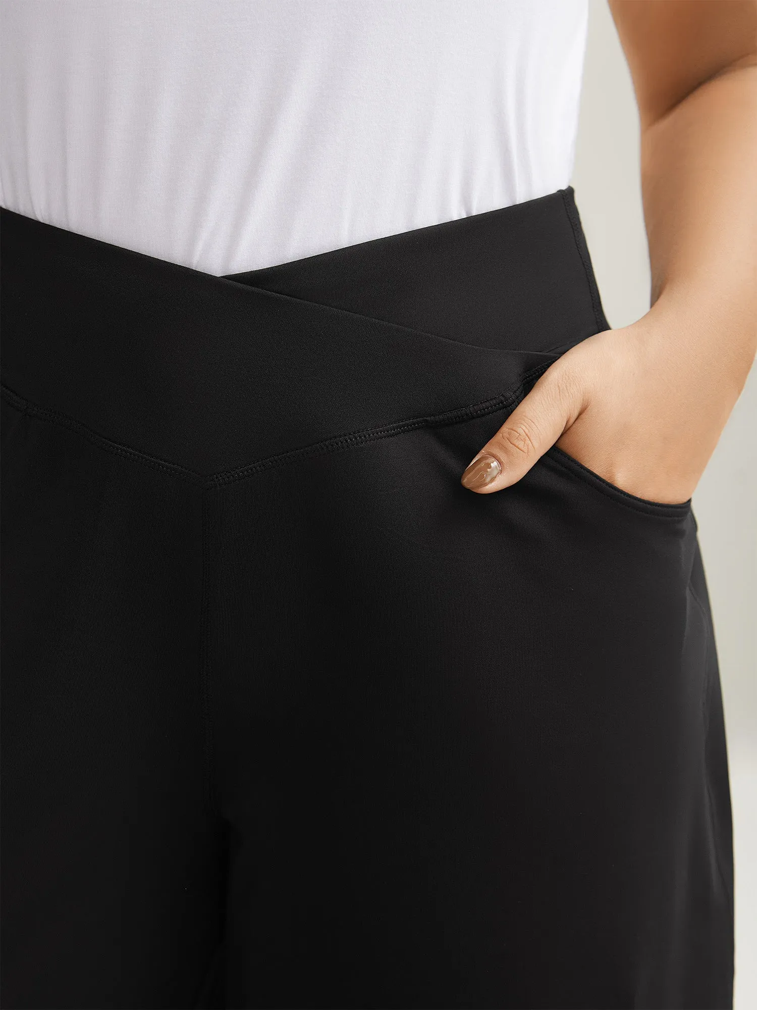 Crossover Waist Very Stretchy Wide-Leg Pants sold by Bloomchic product image thumbnail 2