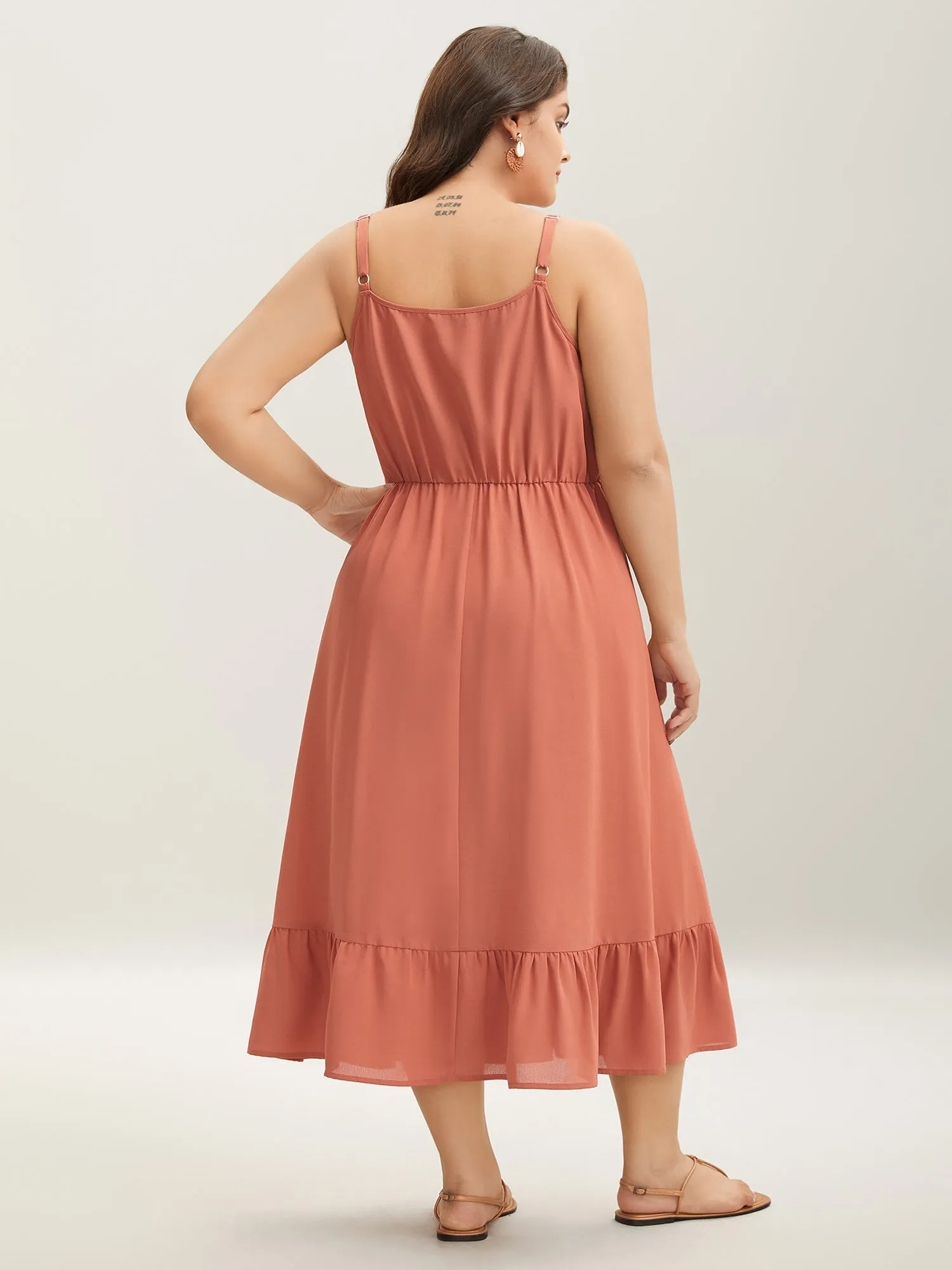 Lace Patchwork Stretchy Waist Midi Dress sold by Bloomchic product image thumbnail 4