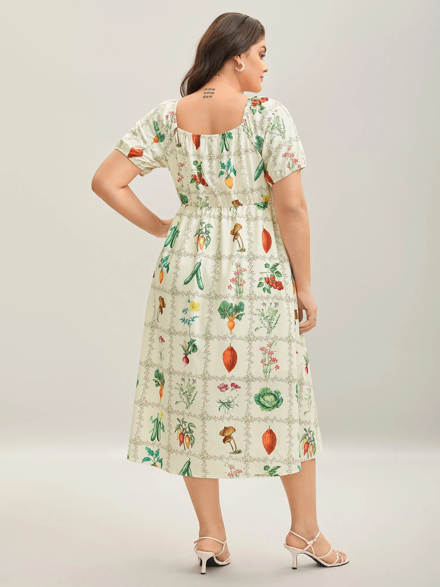 Fruit & Vegetable Print Neck Tie Dress sold by Bloomchic product image thumbnail 4